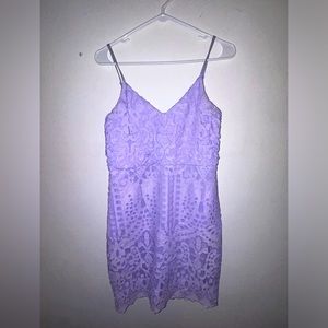 Lulu’s Perfect Love Lavender Lace Mini Dress